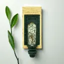 Hand-Painted Wooden Wall Decor Frame with Shelf – Green & White Arch Design