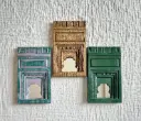 Handcrafted Temple Mirror | Wooden Arch Mirror | 3 Color Variants