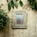 Wall Decor Mirror Frame With Brass Inlay