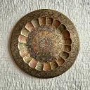 Handcrafted Brass Wall Plate with Peacock Design – Vintage Floral Engraving