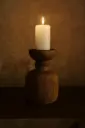 Handcrafted Wooden Candle Stand – Natural Wood Finish
