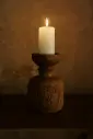Handcrafted Wooden Candle Stand – Natural Wood Finish