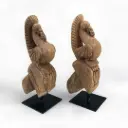 Handcrafted Wooden Peacock Table Décor Set | Natural Wood Finish | Pair of 2