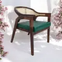 Solid Sheesham Wood Accent Dining Arm Chair For Home Walnut Finish. 