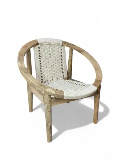 Solid Mango Wood Armrest Chair 