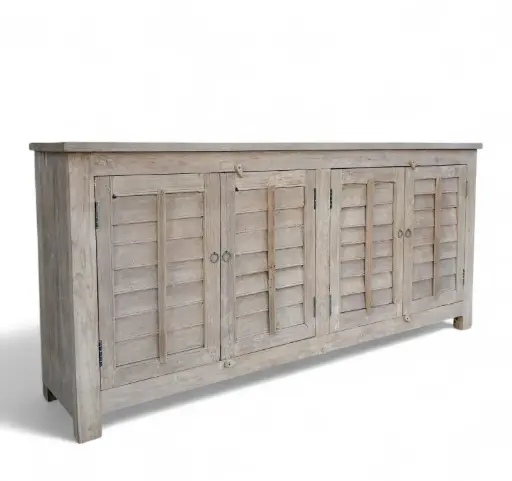 Recmlaimed Wood Shutter Door Side Board 