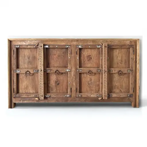 Handcrafted Reclaimed Wood Sideboard in Brown Finish